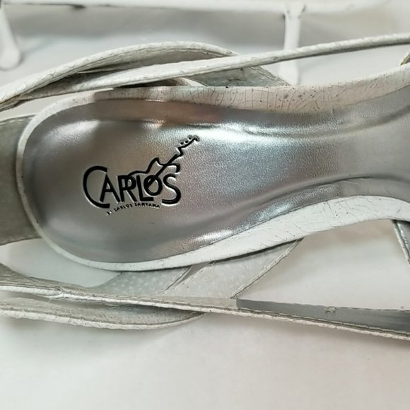 CARLOS SANTANA Speckled White Crackled Heels, Size 8.5M - Picture 11 of 11